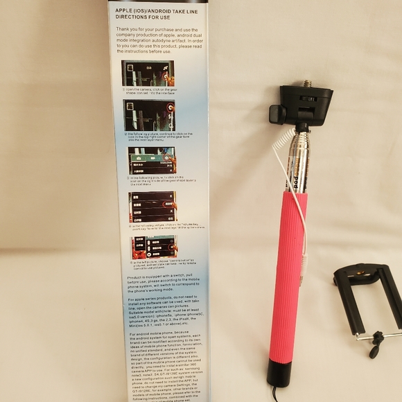 Camera stick for cell phone. Pink handle. - Picture 3 of 3